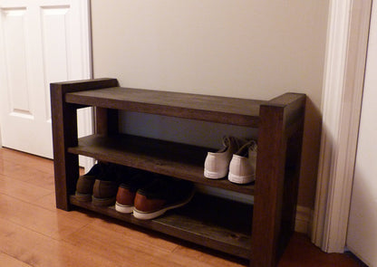 36 inches Rustic Entryway Bench | Modern Entryway Bench | Bench Storage | Shoe Organizer | Entryway Bench | Shoe Bench Wood