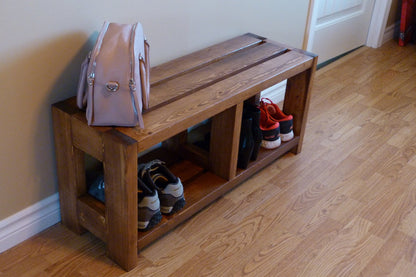 Rustic Shoe Bench | Shoe Storage | Shoe Organizer | Shoe Cabinet | Entryway Shoe Bench Shoe Rack Wood