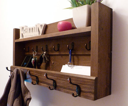 Entryway Organizer | Coat Rack with Shelf | Wall Coat Rack | Rustic Coat Rack | Entryway coat Rack