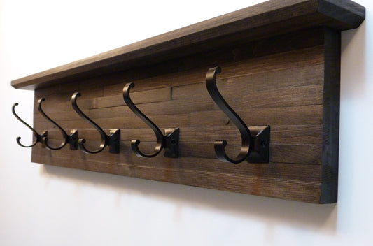 Modern and Rustic Entryway | Hallway or Mudroom Coat Rack 32 Inches/5 hooks | Wall Coat Rack | Bathroom Towel Rack