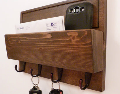 Mail Organizer Wall | Entryway Organizer, Key Rack | Key Holder | Rustic Key Rack | Mail and Key Holder | Mail and Key Organizer