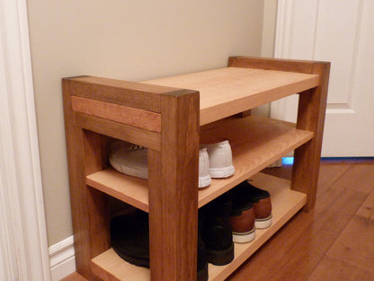30 inches Rustic Entryway Bench | Modern Entryway Bench | Bench Storage | Shoe Organizer, Entryway Bench | Wooden Shoe Bench