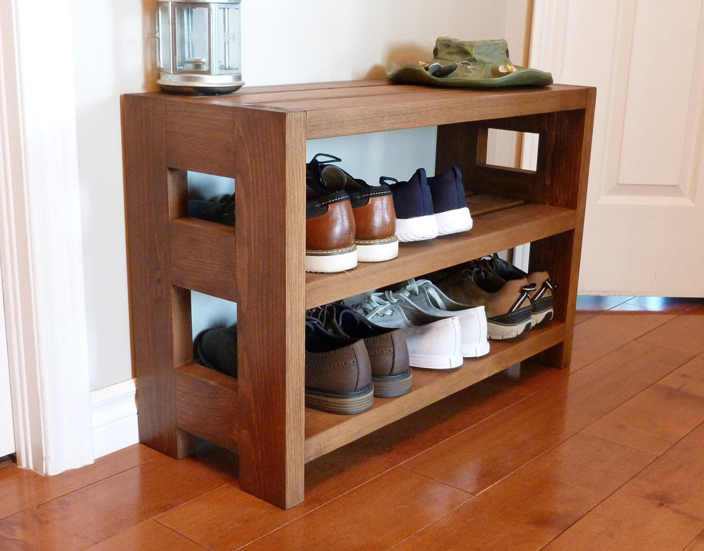 30 inches Rustic Shoe Rack 3 levels | Shoe Storage | Shoe Organizer | Shoe Cabinet | Wooden Shoe Rack