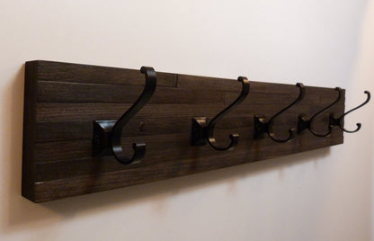 Modern and Rustic Entryway Coat Rack 30 Inches/5 hooks | Wall Coat Rack | Bathroom Towel Rack | Rustic Coat Rack