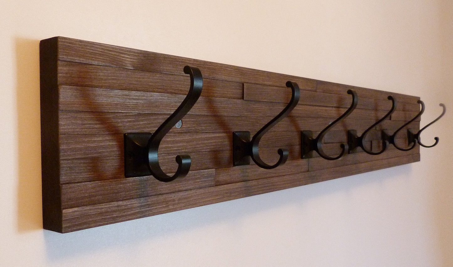 Modern and Rustic Entryway Coat Rack 36 Inches/6 hooks | Wall Coat Rack | Bathroom Towel Rack | Rustic Coat Rack