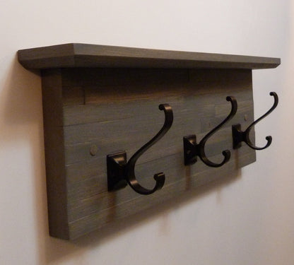 Modern and Rustic Entryway | Hallway or Mudroom Coat Rack 20 Inches/3 hooks | Wall Coat Rack | Bathroom Towel Rack