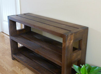 36 inches Rustic Shoe Rack 3 levels  Shoe Storage | Shoe Organizer | Shoe Cabinet | Shoe Rack Wood