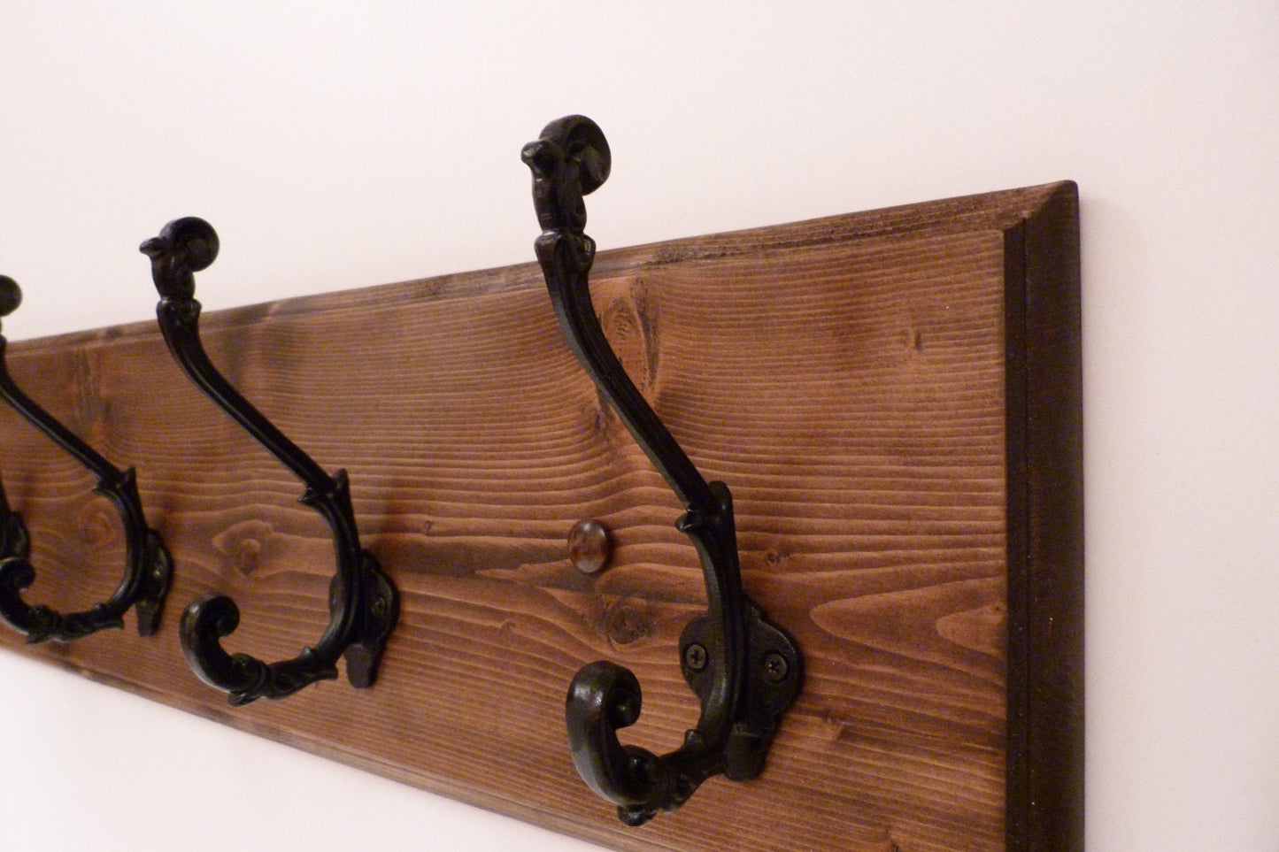 Entryway, Hallway or Mudroom Coat Rack 30 Inches/5 Rustic black hooks | Wall Coat Rack | Bathroom Towel Rack | Rustic Coat Rack