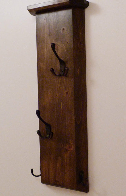 Vertical Entryway | Hallway or Mudroom Coat Rack | Wall Coat Rack | Rustic Coat Rack