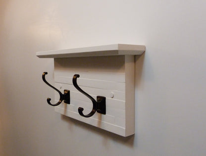 Modern and Rustic Entryway | Hallway or Mudroom Coat Rack 14 Inches/2 hooks | Wall Coat Rack | Bathroom Towel Rack