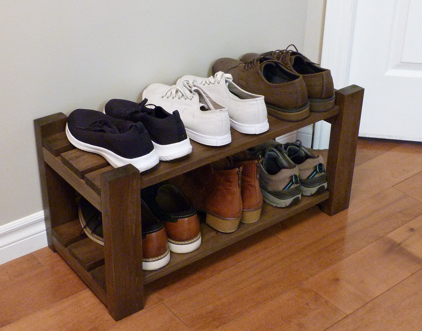 Shoe Rack-2 levels / with length options | Shoe Storage | Shoe Organizer | Shoe Cabinet | Shoe Rack Wood
