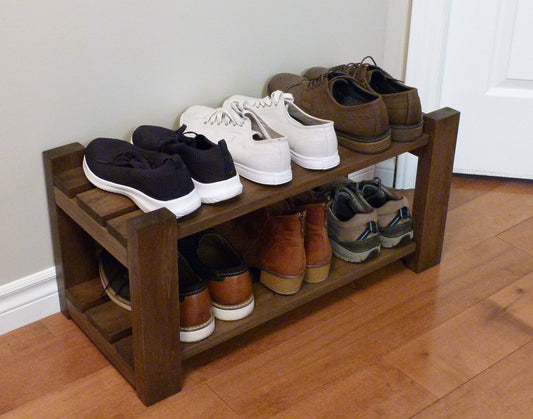 Shoe Rack-2 levels / with length options | Shoe Storage | Shoe Organizer | Shoe Cabinet | Shoe Rack Wood