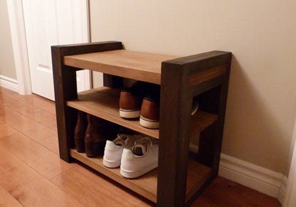 24 inches Rustic Entryway Bench | Modern Entryway Bench  Bench Storage | Shoe Organizer | Entryway Bench | Wooden Shoe Bench