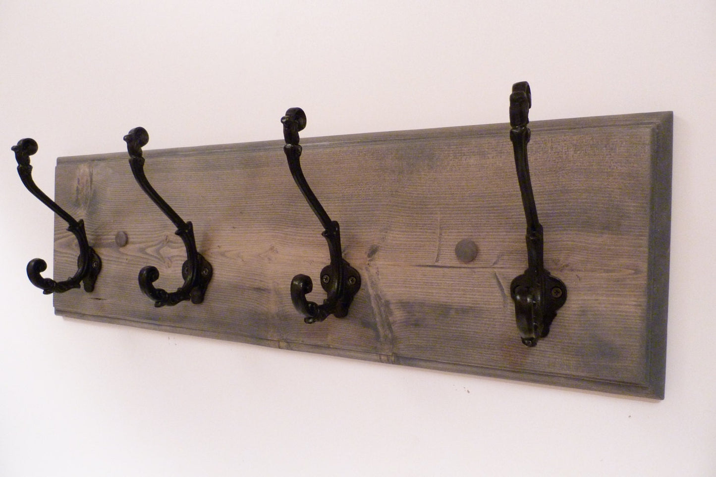 Entryway, Hallway or Mudroom Coat Rack 24 Inches/4 Rustic black hooks | Wall Coat Rack | Bathroom Towel Rack | Rustic Coat Rack