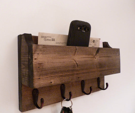 Mail Organizer Wall | Entryway Organizer | Key Rack | Key Holder | Rustic Key Rack | Mail and Key Holder | Mail and Key Organizer