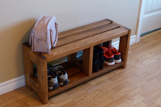 Rustic Shoe Bench | Shoe Storage | Shoe Organizer | Shoe Cabinet | Entryway Shoe Bench Shoe Rack Wood
