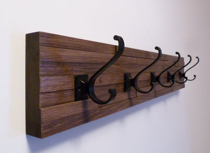Modern and Rustic Entryway Coat Rack 30 Inches/5 hooks | Wall Coat Rack | Bathroom Towel Rack | Rustic Coat Rack