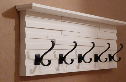 Modern and Rustic Entryway | Hallway or Mudroom Coat Rack 32 Inches/5 hooks | Wall Coat Rack | Bathroom Towel Rack