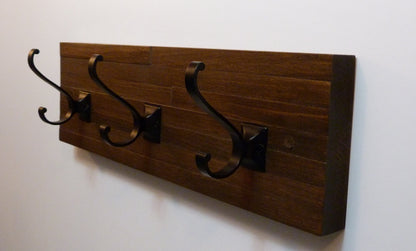 Modern and Rustic Entryway Coat Rack 18 Inches/3 hooks | Wall Coat Rack | Bathroom Towel Rack | Rustic Coat Rack