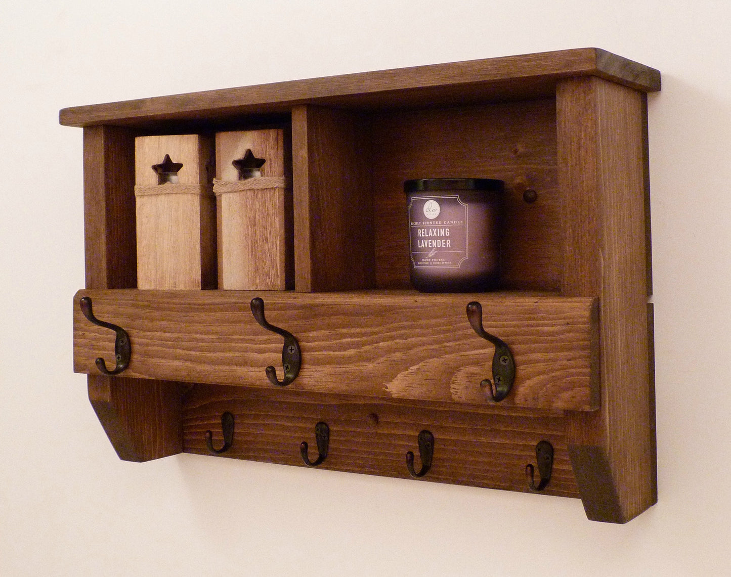 Entryway Coat Rack with Cubbies | Coat Rack with Shelf | Coat Rack with Storage | Wall Coat Rack | Rustic Coat Rack | Entryway Organizer