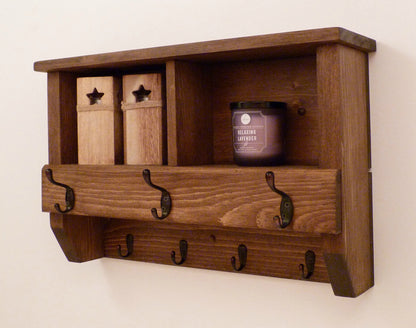 Entryway Coat Rack with Cubbies | Coat Rack with Shelf | Coat Rack with Storage | Wall Coat Rack | Rustic Coat Rack | Entryway Organizer