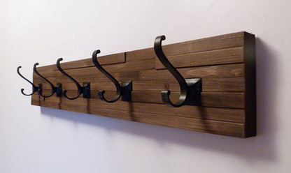 Modern and Rustic Entryway Coat Rack 30 Inches/5 hooks | Wall Coat Rack | Bathroom Towel Rack | Rustic Coat Rack