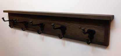 Entryway, Hallway or Mudroom Coat Rack | Wall Coat Rack | Coat Rack with Shelf | Farmhouse Coat Rack
