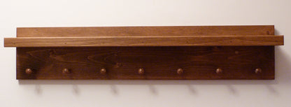 Coat Rack with Ledge and Pegs | Wall Coat Rack | Coat Rack with Shelf | Farmhouse Coat Rack | Shelf with Ledge