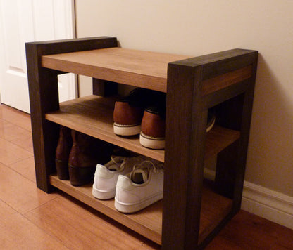 24 inches Rustic Entryway Bench | Modern Entryway Bench  Bench Storage | Shoe Organizer | Entryway Bench | Wooden Shoe Bench