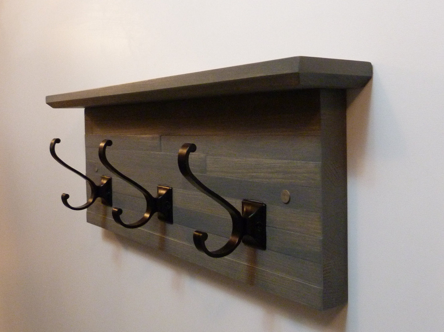 Modern and Rustic Entryway | Hallway or Mudroom Coat Rack 20 Inches/3 hooks | Wall Coat Rack | Bathroom Towel Rack