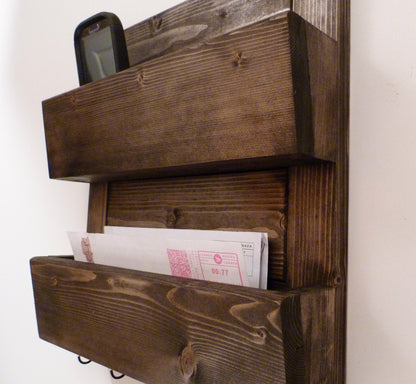 Mail Organizer Wall | Mail Rack | Entryway Organizer | Key Holder | Rustic Key Rack | Mail and Key Holder | Mail and Key Organizer