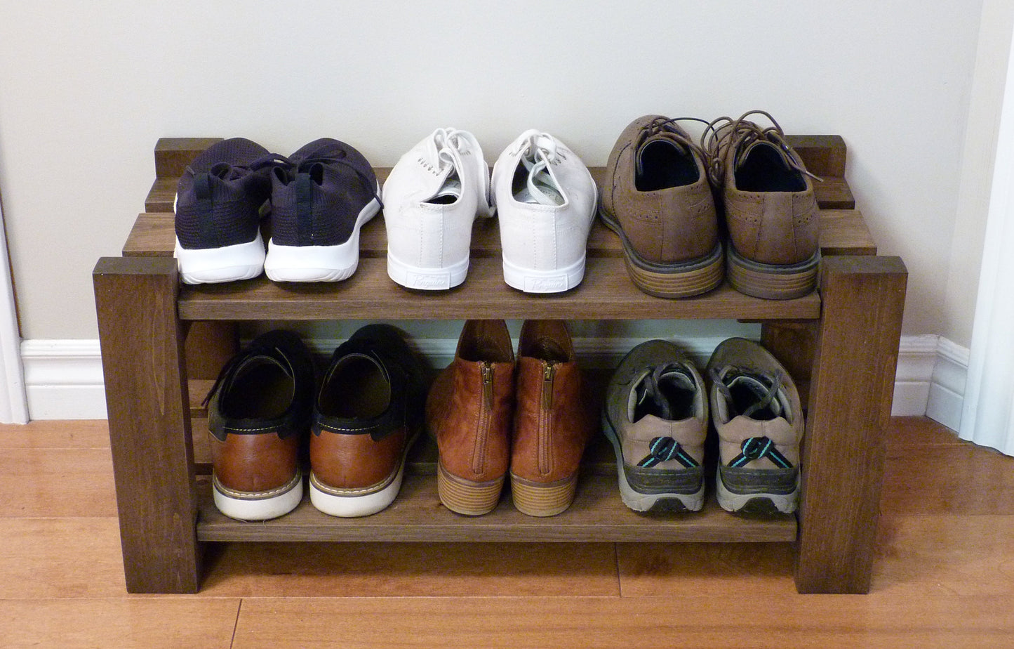 Shoe Rack-2 levels / with length options | Shoe Storage | Shoe Organizer | Shoe Cabinet | Shoe Rack Wood