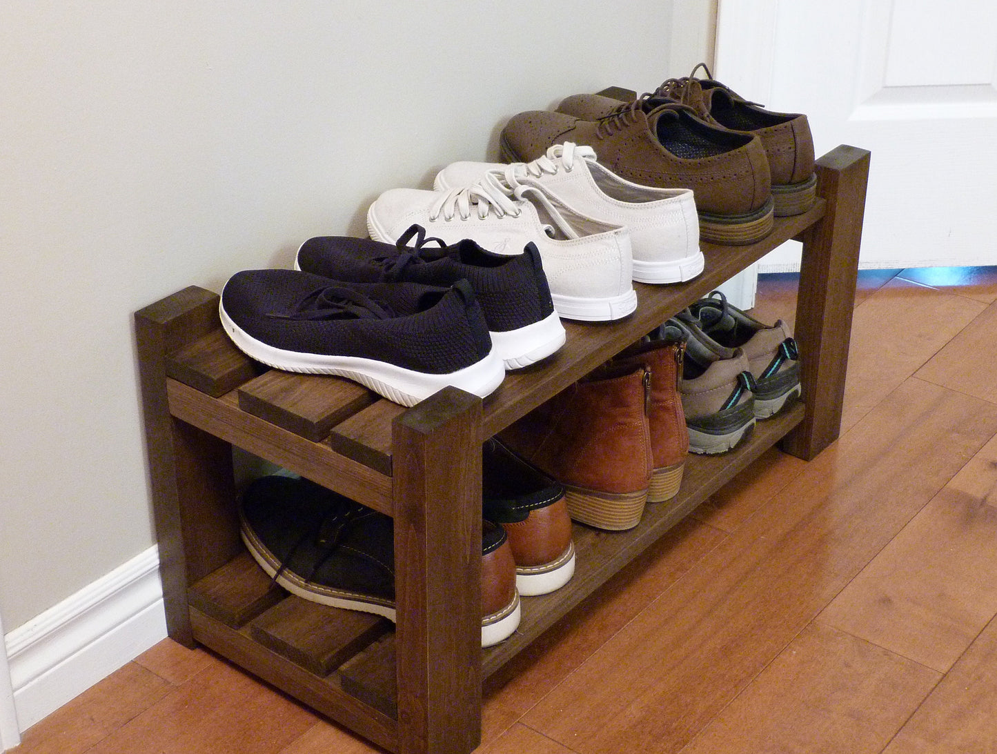Shoe Rack-2 levels / with length options | Shoe Storage | Shoe Organizer | Shoe Cabinet | Shoe Rack Wood