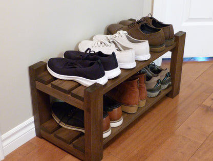 Shoe Rack-2 levels / with length options | Shoe Storage | Shoe Organizer | Shoe Cabinet | Shoe Rack Wood