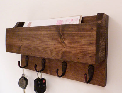 Mail Organizer Wall | Mail Rack | Entryway Organizer | Key Holder | Rustic Key Rack | Mail and Key Holder | Mail and Key Organizer