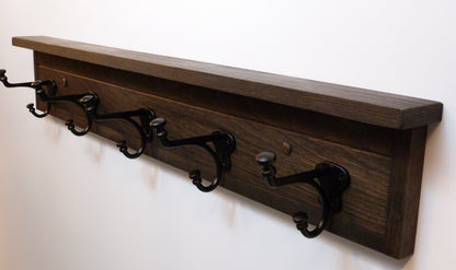 Entryway, Hallway or Mudroom Coat Rack | Wall Coat Rack | Coat Rack with Shelf | Farmhouse Coat Rack