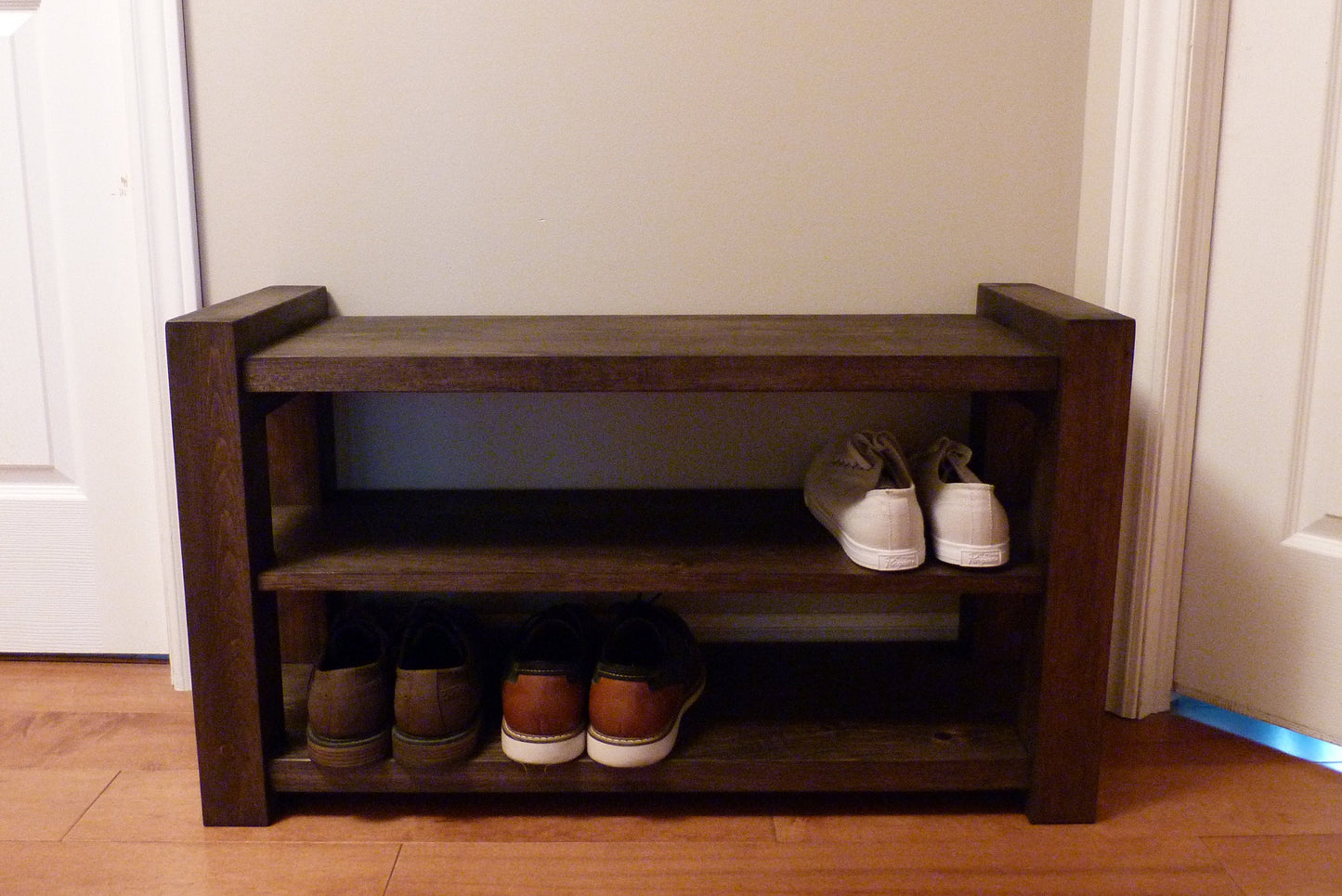36 inches Rustic Entryway Bench | Modern Entryway Bench | Bench Storage | Shoe Organizer | Entryway Bench | Shoe Bench Wood