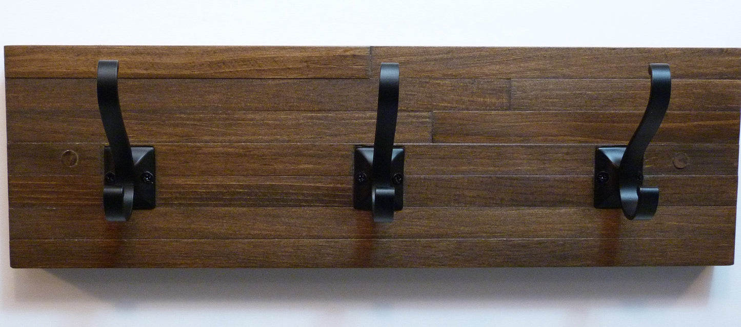 Modern and Rustic Entryway Coat Rack 18 Inches/3 hooks | Wall Coat Rack | Bathroom Towel Rack | Rustic Coat Rack
