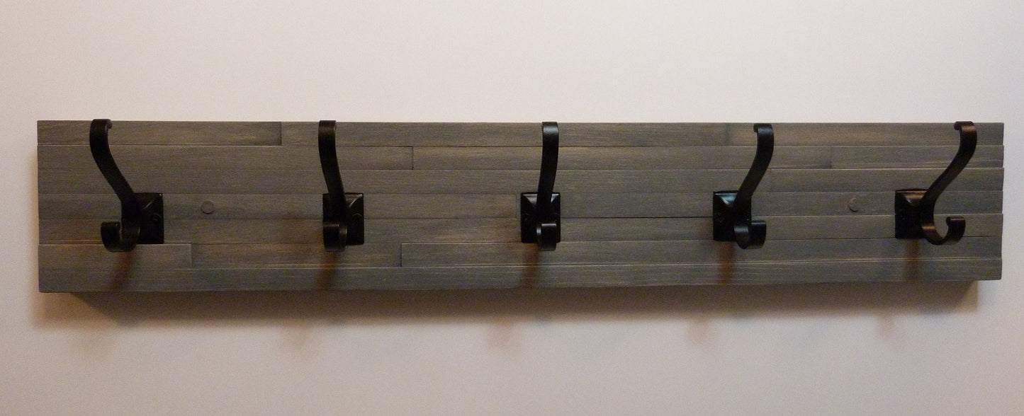 Modern and Rustic Entryway Coat Rack 30 Inches/5 hooks | Wall Coat Rack | Bathroom Towel Rack | Rustic Coat Rack