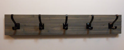 Modern and Rustic Entryway Coat Rack 30 Inches/5 hooks | Wall Coat Rack | Bathroom Towel Rack | Rustic Coat Rack