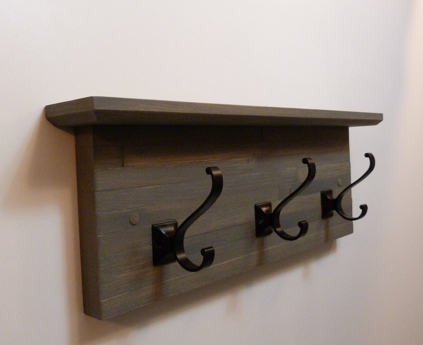Modern and Rustic Entryway | Hallway or Mudroom Coat Rack 20 Inches/3 hooks | Wall Coat Rack | Bathroom Towel Rack