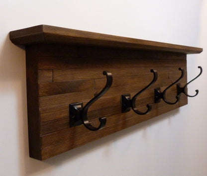 Modern and Rustic Entryway | Hallway or Mudroom Coat Rack 26 Inches/4 hooks | Wall Coat Rack | Bathroom Towel Rack