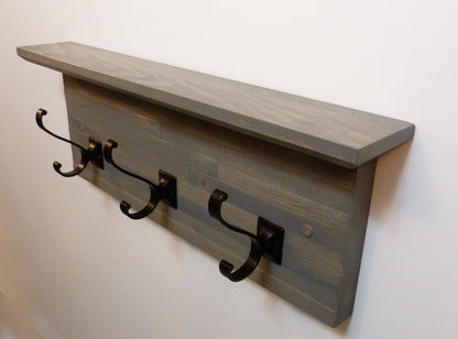Modern and Rustic Entryway | Hallway or Mudroom Coat Rack 20 Inches/3 hooks | Wall Coat Rack | Bathroom Towel Rack