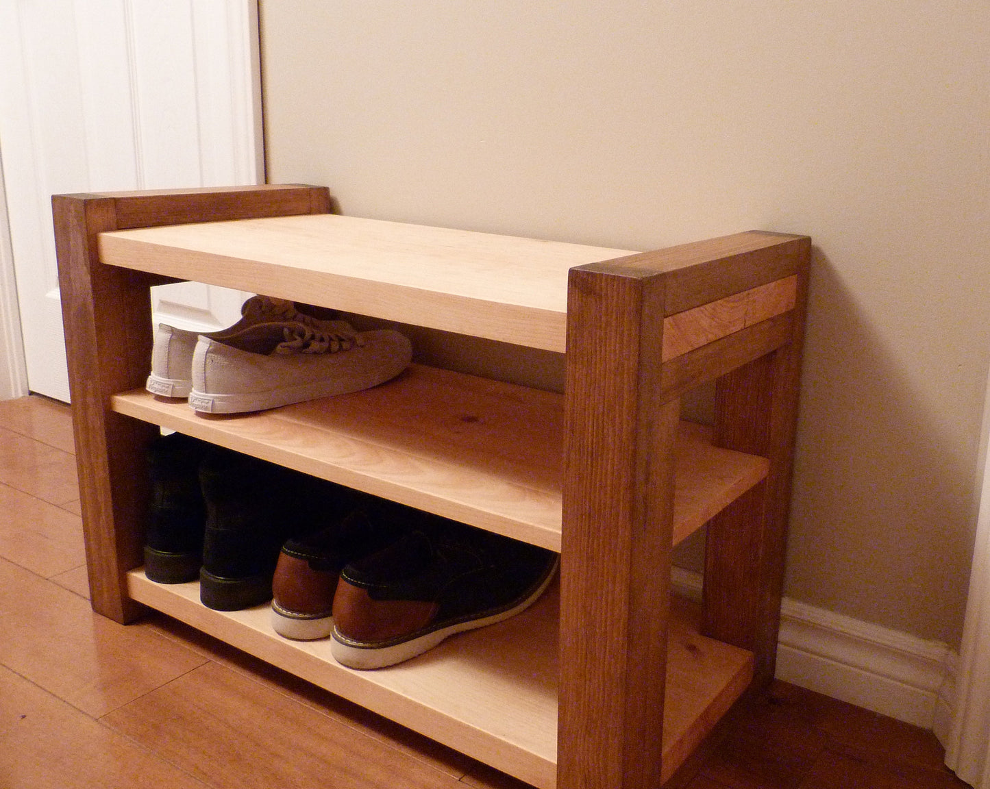 30 inches Rustic Entryway Bench | Modern Entryway Bench | Bench Storage | Shoe Organizer, Entryway Bench | Wooden Shoe Bench