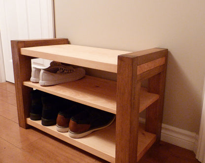 30 inches Rustic Entryway Bench | Modern Entryway Bench | Bench Storage | Shoe Organizer, Entryway Bench | Wooden Shoe Bench