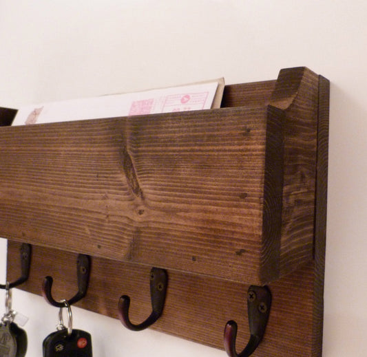 Mail Organizer Wall | Mail Rack | Entryway Organizer | Key Holder | Rustic Key Rack | Mail and Key Holder | Mail and Key Organizer