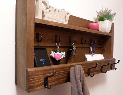 Entryway Organizer | Coat Rack with Shelf | Wall Coat Rack | Rustic Coat Rack | Entryway coat Rack