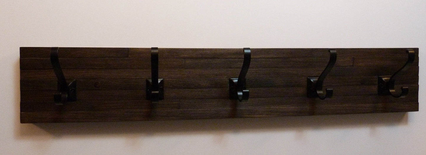 Modern and Rustic Entryway Coat Rack 30 Inches/5 hooks | Wall Coat Rack | Bathroom Towel Rack | Rustic Coat Rack