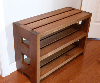 30 inches Rustic Shoe Rack 3 levels | Shoe Storage | Shoe Organizer | Shoe Cabinet | Wooden Shoe Rack