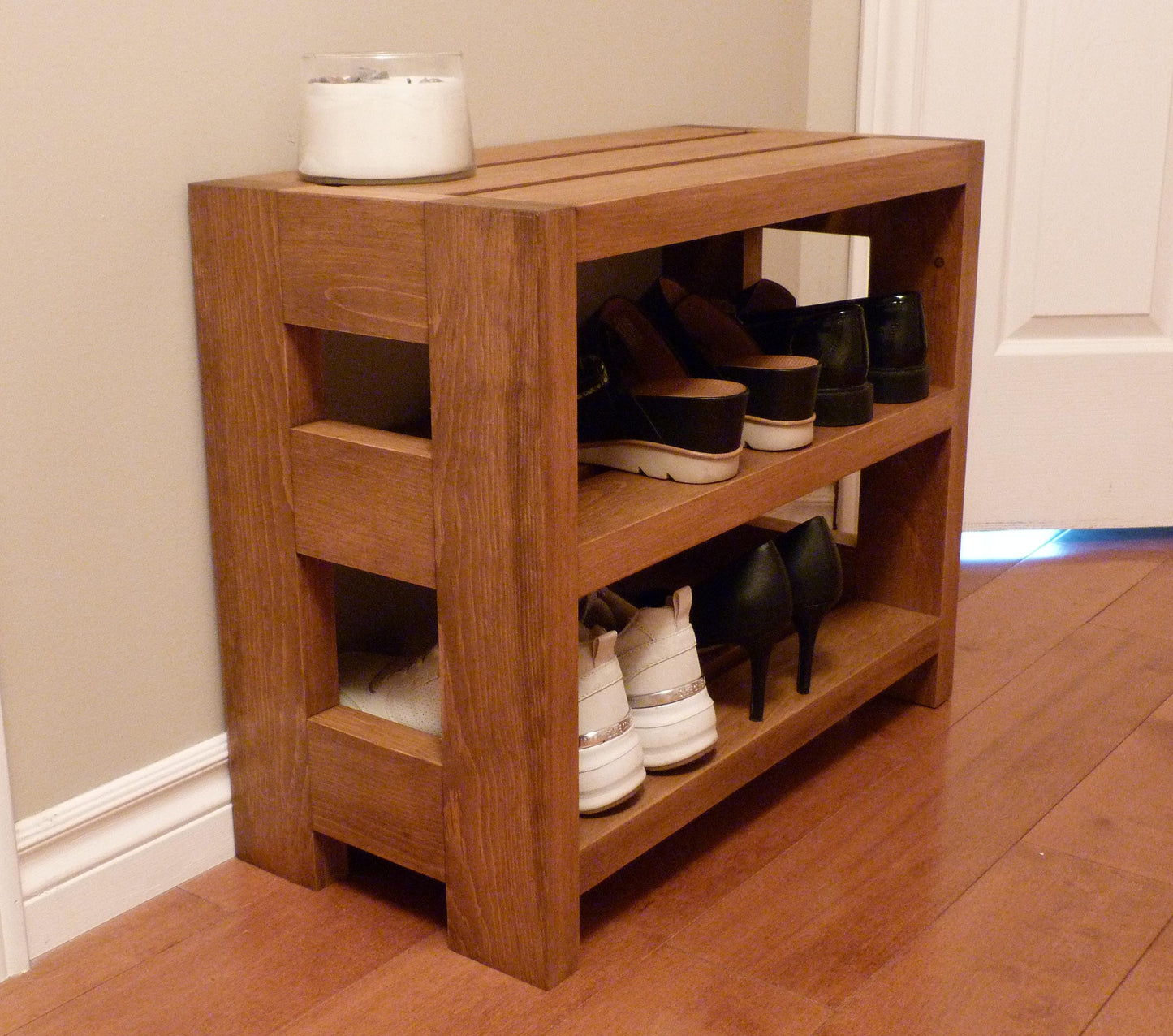 24 inches Rustic Shoe Rack 3 levels | Shoe Storage | Shoe Organizer | Shoe Cabinet | Shoe Rack Wood